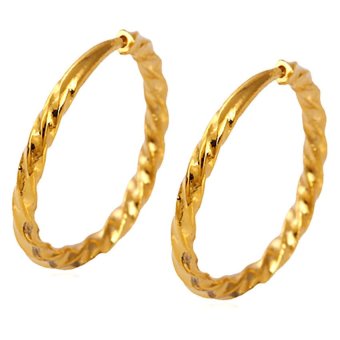 TANITTgems ต่างหูห่วงทองลายเกลียวSpiral ER24196 TANITTgems ต่างหูห่วงทองลายเกลียวSpiral ER24196