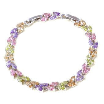 TANITTgems สร้อยข้อมือทองคำขาวประดับพลอยหลากสีน้ำงาม รุ่น TNBG71287 TANITTgems สร้อยข้อมือทองคำขาวประดับพลอยหลากสีน้ำงาม รุ่น TNBG71287