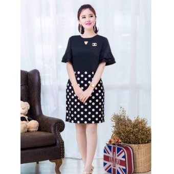 Pitchaya ชุดเดรสสีดำคอฉลุสามเหลี่ยมกระโปรงpolkadot de514(สีดำ) Pitchaya ชุดเดรสสีดำคอฉลุสามเหลี่ยมกระโปรงpolkadot de514(สีดำ)