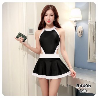 B449b ชุดว่ายน้ำวันพีช (สีดำ) M-XL กัน UV 50% B449b ชุดว่ายน้ำวันพีช (สีดำ) M-XL กัน UV 50%