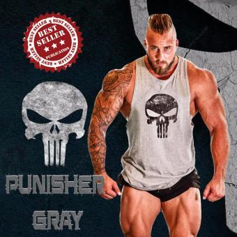 Elit Gym เสื้อกล้าม เข้ารูป เสื้อฟิตเนส ออกกำลังกาย Punisher Gray Tank Top Gym Fitness (สีเทา) Elit Gym เสื้อกล้าม เข้ารูป เสื้อฟิตเนส ออกกำลังกาย Punisher Gray Tank Top Gym Fitness (สีเทา)