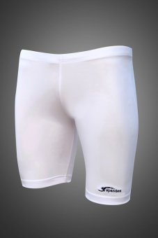 Spandex กางเกงรัดกล้ามเนื้อขาสั้น S001SF สีขาว Spandex กางเกงรัดกล้ามเนื้อขาสั้น S001SF สีขาว