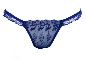 Sexy Underwear กางเกงในจีสตริงประดับดอกไม้ด้านหลัง (สีน้ำเงิน) Sexy Underwear กางเกงในจีสตริงประดับดอกไม้ด้านหลัง (สีน้ำเงิน)