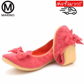 Marino รองเท้าผู้หญิง รองเท้าแฟชั่นสตรีแบบพับได้ รองเท้าคัชชู No.A019 - Red Marino รองเท้าผู้หญิง รองเท้าแฟชั่นสตรีแบบพับได้ รองเท้าคัชชู No.A019 - Red