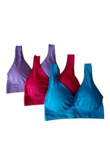 Pong Shop Sport bra colour เสื้อชั้นในทอไร้รอยต่อ ยกกระชับหน้าอก - สีชมพู/น้ำเงิน/ม่วง (แพ็ค 3 ตัว) Pong Shop Sport bra colour เสื้อชั้นในทอไร้รอยต่อ ยกกระชับหน้าอก - สีชมพู/น้ำเงิน/ม่วง (แพ็ค 3 ตัว)