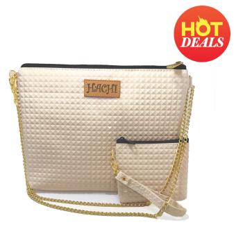 Duo shiny hand bag กระเป๋าถือ พร้อมกระเป๋าคู่ fashion (สีครีม) Duo shiny hand bag กระเป๋าถือ พร้อมกระเป๋าคู่ fashion (สีครีม)