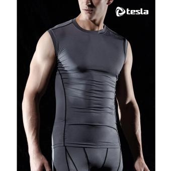 Tesla เสื้อเบสเลเยอร์รัดกล้ามเนื้อ แขนกุด Grey Tesla เสื้อเบสเลเยอร์รัดกล้ามเนื้อ แขนกุด Grey