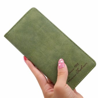 Women Long Wallet Card Holder Purse Matte Leather Wallets(Green) - intl