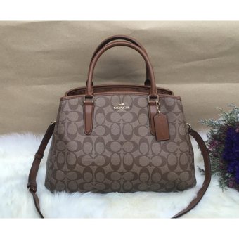 กระเป๋าถือสะพายทรงถังใบใหญ่ลายซี COACH F58310 SMALL MARGOT CARRYALL IN OUTLINE SIGNATURE กระเป๋าถือสะพายทรงถังใบใหญ่ลายซี COACH F58310 SMALL MARGOT CARRYALL IN OUTLINE SIGNATURE