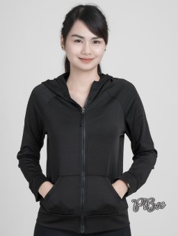 Lady Exercise Jacket แจ็คแก็ต เสื้อคลุม ออกกำลังกาย ผ้านุ่มลืน สีดำ Lady Exercise Jacket แจ็คแก็ต เสื้อคลุม ออกกำลังกาย ผ้านุ่มลืน สีดำ