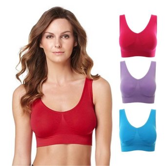 Paragon Bra ชุดชั้นในสตรี (1 เซ็ต/3 ตัว) สปอร์ตบรา ยกทรงกระชับสัดส่วน เสื้อชั้นในไร้รอยต่อสวมสบาย สี Colorful (สีชมพู/ม่วง/ฟ้าสด) Paragon Bra ชุดชั้นในสตรี (1 เซ็ต/3 ตัว) สปอร์ตบรา ยกทรงกระชับสัดส่วน เสื้อชั้นในไร้รอยต่อสวมสบาย สี Colorful (สีชมพู/ม่วง/ฟ้าสด)