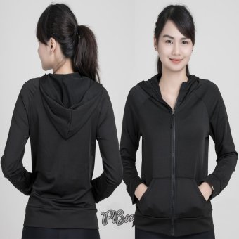 Lady Exercise Jacket แจ็คแก็ต เสื้อคลุม ออกกำลังกาย ผ้านุ่มลืน สีดำ 2ตัว Lady Exercise Jacket แจ็คแก็ต เสื้อคลุม ออกกำลังกาย ผ้านุ่มลืน สีดำ 2ตัว