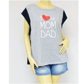 IAMMOM เสื้อให้นม สีทูโทน เทา/กรม i love u mom dad IAMMOM เสื้อให้นม สีทูโทน เทา/กรม i love u mom dad