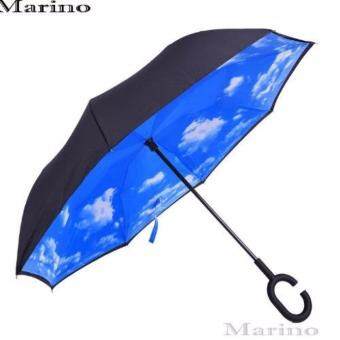Marino ร่มหุบกลับด้าน 2 ชั้น มือจับตัว C No.0196 - สีน้ำเงินลายเฆก Marino ร่มหุบกลับด้าน 2 ชั้น มือจับตัว C No.0196 - สีน้ำเงินลายเฆก