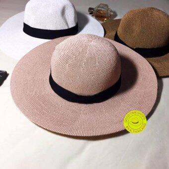 Goodtimeshops-หมวกปานามา Bowler Crochet wide brim lightpink Goodtimeshops-หมวกปานามา Bowler Crochet wide brim lightpink
