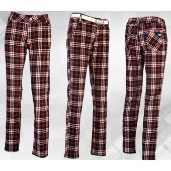 EXCEED กางเกงกอล์ฟสำหรับสุภาพสตรี ลายสก๊อต ( สีแดงขาว ) KUZ008 PGM Lady Golf Pants Red-white EXCEED กางเกงกอล์ฟสำหรับสุภาพสตรี ลายสก๊อต ( สีแดงขาว ) KUZ008 PGM Lady Golf Pants Red-white