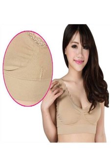PBx - Seamless Sport Bra with Lace - สปอร์ตบราสวมสบายขอบลูกไม้ (สีเนื้อ) PBx - Seamless Sport Bra with Lace - สปอร์ตบราสวมสบายขอบลูกไม้ (สีเนื้อ)
