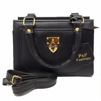 P&P Fashion Women Bag กระเป๋าถือแฟชั่นพร้อมสะพายข้างขายดี (สีดำ) P&P Fashion Women Bag กระเป๋าถือแฟชั่นพร้อมสะพายข้างขายดี (สีดำ)