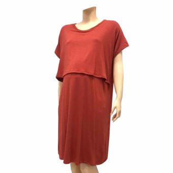 Iammom ชุดให้นม ชุดคลุมท้อง ผ้ายืด สีส้ม Iammom ชุดให้นม ชุดคลุมท้อง ผ้ายืด สีส้ม