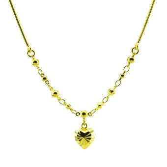Tfine สร้อยคอประดับเม็ดห้อยหัวใจตัดลายทองยาว16นิ้วตะขอสปริง รุ่น NP104 - Gold Tfine สร้อยคอประดับเม็ดห้อยหัวใจตัดลายทองยาว16นิ้วตะขอสปริง รุ่น NP104 - Gold