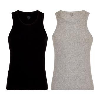 F&F เสื้อกล้าม ชาย สีเทา & ดำ แพ็ค 2 ตัว F&F เสื้อกล้าม ชาย สีเทา & ดำ แพ็ค 2 ตัว