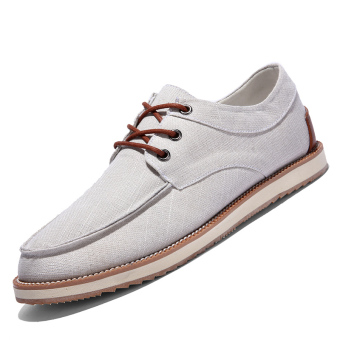 PINSV Men Fashion รองเท้าลำลองรองเท้าตัดต่ำปักขึ้น (ขาว) PINSV Men Fashion รองเท้าลำลองรองเท้าตัดต่ำปักขึ้น (ขาว)