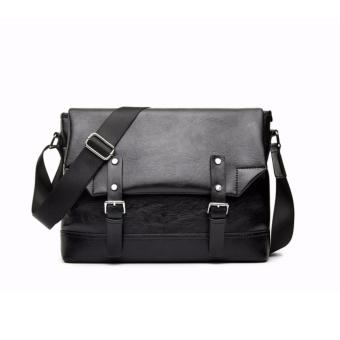 Stmartshop กระเป๋าสะพายข้างหนังใหม่ Messenger Style Bag รุ่น 9854 (สีดำ) Stmartshop กระเป๋าสะพายข้างหนังใหม่ Messenger Style Bag รุ่น 9854 (สีดำ)