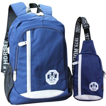 Peimm Modello Set Backpack & Shoulder Bag กระเป๋าเป้สะพายหลัง+กระเป๋าสะพายพาดลำตัว กระเป๋าคาดอก สไตส์เกาหลี (สีกรมท่า) Peimm Modello Set Backpack & Shoulder Bag กระเป๋าเป้สะพายหลัง+กระเป๋าสะพายพาดลำตัว กระเป๋าคาดอก สไตส์เกาหลี (สีกรมท่า)