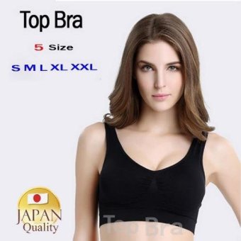 Top Bra ชุดชั้นในกระชับไร้รอยต่อ No.084 - สีดำ Top Bra ชุดชั้นในกระชับไร้รอยต่อ No.084 - สีดำ