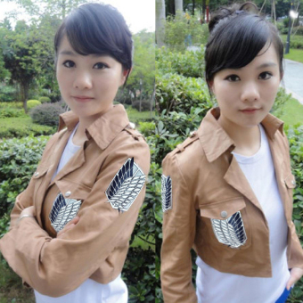 จู่โจมบนไททันมีกองลาดตระเวน Shingeki แจ็คเก็ตเสื้อนอก Kyojin คอสเพลย์ จู่โจมบนไททันมีกองลาดตระเวน Shingeki แจ็คเก็ตเสื้อนอก Kyojin คอสเพลย์