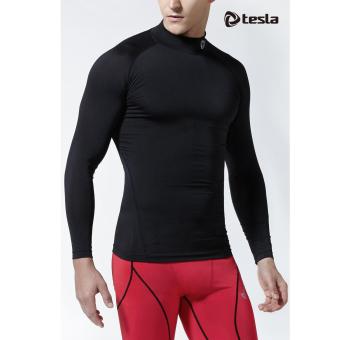 Tesla เสื้อเบสเลเยอร์รัดกล้ามเนื้อคอปีนแขนยาว ดำ Tesla เสื้อเบสเลเยอร์รัดกล้ามเนื้อคอปีนแขนยาว ดำ