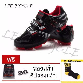 Lee Bicycle รองเท้าปั่นจักรยานเสือภูเขา (สีดำแดง) TieBao Lee Bicycle รองเท้าปั่นจักรยานเสือภูเขา (สีดำแดง) TieBao