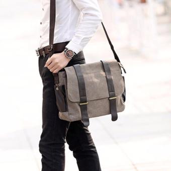 CV13-Khaki กระเป๋าสะพายข้าง ผ้าแคนวาส สีกากี กระเป๋าผู้ชาย CV13-Khaki กระเป๋าสะพายข้าง ผ้าแคนวาส สีกากี กระเป๋าผู้ชาย