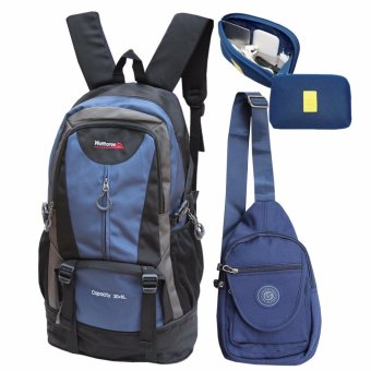 Peimm Modello Travel Set กระเป๋าเป้สะพายหลัง 57 Cm 30+5 L เป้เดินป่า กันน้ำ + กระเป๋าสะพาย + กระเป๋าใส่โทรศัพท์และอุปกรณ์(สีน้ำเงิน) Peimm Modello Travel Set กระเป๋าเป้สะพายหลัง 57 Cm 30+5 L เป้เดินป่า กันน้ำ + กระเป๋าสะพาย + กระเป๋าใส่โทรศัพท์และอุปกรณ์(สีน้ำเงิน)