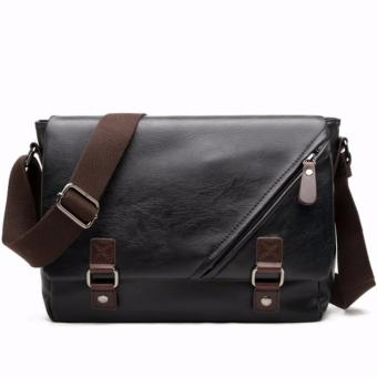 Stmartshop กระเป๋าสะพายข้างหนังใหม่ Messenger Style Bag รุ่น 9848(สีดำ) Stmartshop กระเป๋าสะพายข้างหนังใหม่ Messenger Style Bag รุ่น 9848(สีดำ)