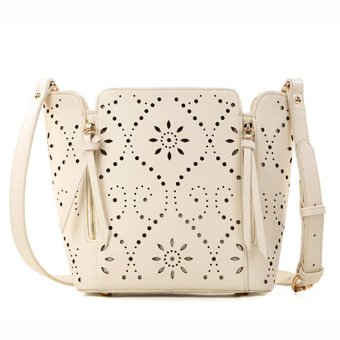 Axixi กระเป๋าแฟชั่น Tassel Laser Cut สีครีม Axixi กระเป๋าแฟชั่น Tassel Laser Cut สีครีม