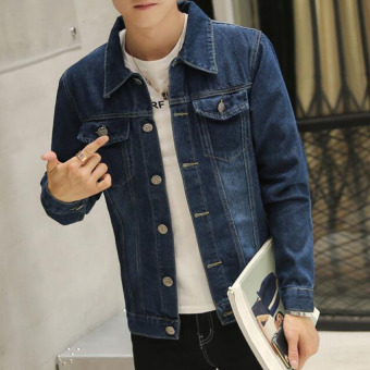 ชายร่างเพรียวคนสไตล์เกาหลีเสื้อแฟชั่นเสื้อแจ็คเก็ตยีนส์ ชายร่างเพรียวคนสไตล์เกาหลีเสื้อแฟชั่นเสื้อแจ็คเก็ตยีนส์