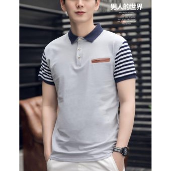 Save เสื้อยืดโปโลผู้ชาย แต่งลายแขน (สีเทา) รุ่น 1755 Save เสื้อยืดโปโลผู้ชาย แต่งลายแขน (สีเทา) รุ่น 1755