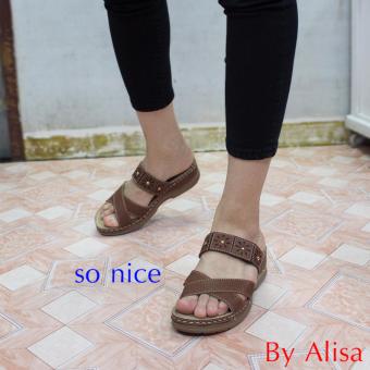 Alisa Shoes รองเท้าหนังเพื่อสุขภาพ รุ่น RC91757-002 Brown Alisa Shoes รองเท้าหนังเพื่อสุขภาพ รุ่น RC91757-002 Brown