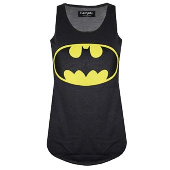Fancyqube Batman/Superman ฮีโร่เสื้อแฟชั่นเสื้อแขนกุดสตรีกีฬาสีดำ Fancyqube Batman/Superman ฮีโร่เสื้อแฟชั่นเสื้อแขนกุดสตรีกีฬาสีดำ