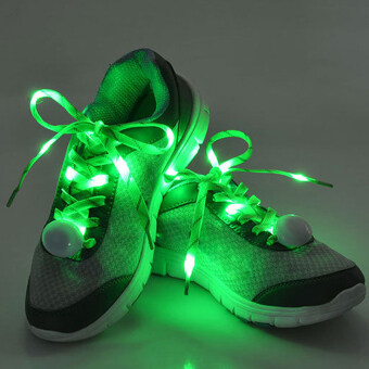 แสงไฟฉายเชือกไนลอนผูกเชือกรองเท้าผูกเชือกมาเส้นแสง Led สีเขียว แสงไฟฉายเชือกไนลอนผูกเชือกรองเท้าผูกเชือกมาเส้นแสง Led สีเขียว