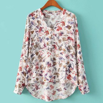 ยาวแขนเสื้อแฟชั่นสตรีไซเบอร์หลวมลำลองเสื้อลายดอกเสื้อ (ขาว) (ในประเทศ) ยาวแขนเสื้อแฟชั่นสตรีไซเบอร์หลวมลำลองเสื้อลายดอกเสื้อ (ขาว) (ในประเทศ)