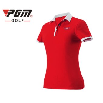 EXCEED GOLF LADY SHIRT RED COLOUR เสื้อกอล์ฟสุภาพสตรีแขนสั้น PGM สีแดง (YF038) EXCEED GOLF LADY SHIRT RED COLOUR เสื้อกอล์ฟสุภาพสตรีแขนสั้น PGM สีแดง (YF038)
