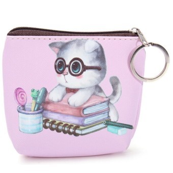 แมวน่ารักมีซิปหน้ากระเป๋าเงินเหรียญเคสมินิกระเป๋ากระเป๋ากระเป๋าสตางค์กุญแจการ์ตูน Color2 แมวน่ารักมีซิปหน้ากระเป๋าเงินเหรียญเคสมินิกระเป๋ากระเป๋ากระเป๋าสตางค์กุญแจการ์ตูน Color2