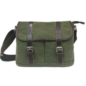 Stmartshop Fashion Bag กระเป๋าผ้าใบ+หนังวัว รุ่น M- 68- สีเขียว Stmartshop Fashion Bag กระเป๋าผ้าใบ+หนังวัว รุ่น M- 68- สีเขียว