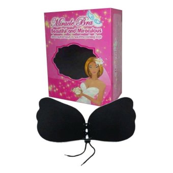 Miracle Bra ซิลิโคนบรา บราปีกนก แบบรูดเชือกตรงกลาง (สีดำ) - 1 กล่อง Miracle Bra ซิลิโคนบรา บราปีกนก แบบรูดเชือกตรงกลาง (สีดำ) - 1 กล่อง