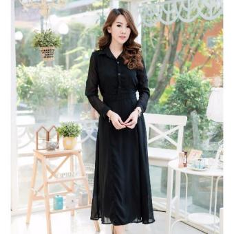 แม็กซี่เดรสผ้าชีฟองแขนยาว แม็กซี่เดรสผ้าชีฟองแขนยาว