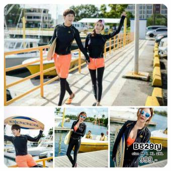 B529ญ ชุดว่ายน้ำแขนยาว (ดำ) ไซร์ M-2XL กัน UV 50% B529ญ ชุดว่ายน้ำแขนยาว (ดำ) ไซร์ M-2XL กัน UV 50%