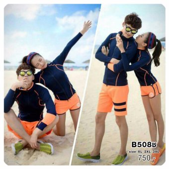 B508ช ชุดว่ายน้ำแขนยาว(กรม/ส้ม) ไซร์ XL-3XL กัน UV 50% B508ช ชุดว่ายน้ำแขนยาว(กรม/ส้ม) ไซร์ XL-3XL กัน UV 50%