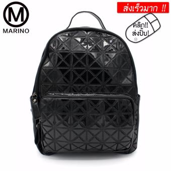 Marino กระเป๋าเป้ กระเป๋าหนัง PU กระเป๋าสะพายหลังสำหรับผู้หญิง No.0235 - Black Marino กระเป๋าเป้ กระเป๋าหนัง PU กระเป๋าสะพายหลังสำหรับผู้หญิง No.0235 - Black